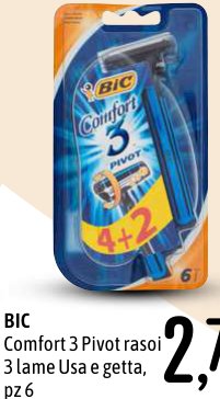 Comfort 3 Pivot rasoio 3 lame usa e getta, pz 6