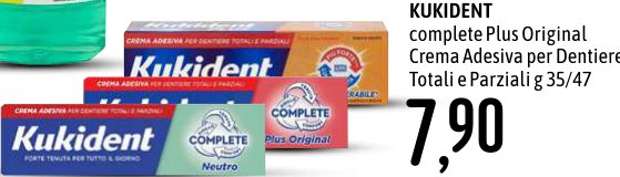 Complete Plus Original crema adesiva per dentiere totali e parziali, 35/47 g