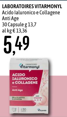 Acido ialuronico e collagene 30 capsule