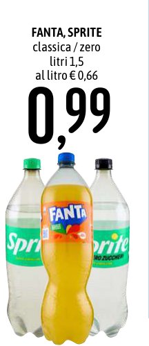 Bibite Fanta e Sprite classic/zero, 1,5 l