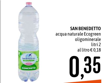 Acqua naturale Ecogreen oligominerale, 2 l