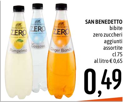Bibite zero zuccheri aggiunti assortite, 75 cl