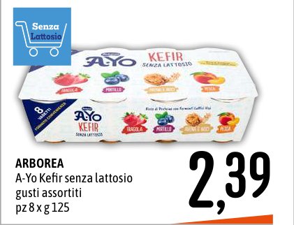 A-Yo Kefir senza lattosio gusti assortiti 8 pezzi da 125 g