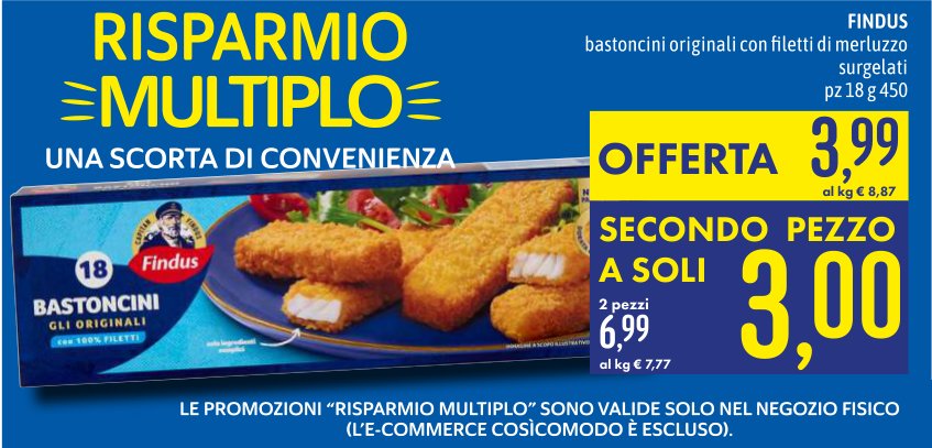 Bastoncini originali con filetti di merluzzo surgelati, 18 pezzi, 450 g