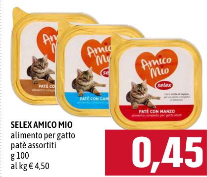 Alimento per gatto paté assortiti 100 g