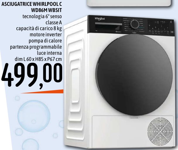 Asciugatrice Whirlpool C WD86M WBS IT