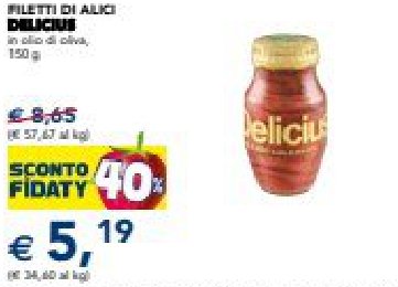 Filetti di alici Delicius all'olio di oliva 150 g