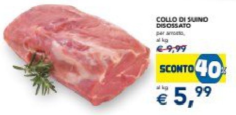 Collo di suino disossato per arrosto