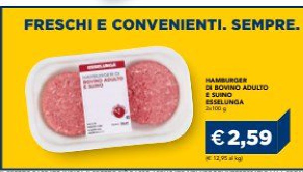 Hamburger di bovino adulto e suino selezione 2x100 g