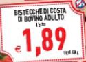 Bistecche di costa di bovino adulto
