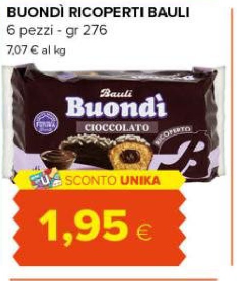 Buondì ricoperti al cioccolato, 6 pezzi, 275 g
