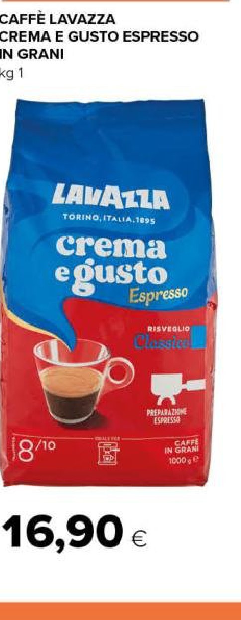 Caffè Crema e Gusto Espresso in grani, 1 kg