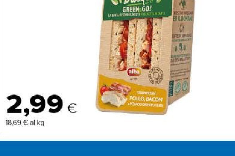 Duetto Green con pollo, bacon e pomodoro