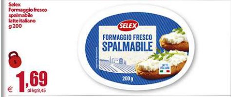 Formaggio fresco spalmabile, latte italiano 200 g
