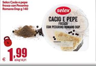 Cacio e pepe fresco con Pecorino Romano DOP 140 g