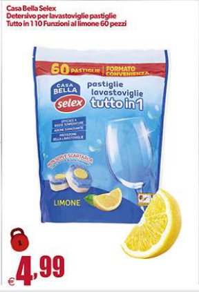 Detersivo per lavastoviglie pastiglie tutto in 1 10 funzioni 60 pezzi