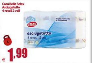 Asciugatutto 4 rotoli 2 veli