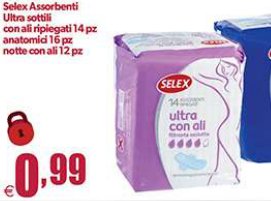 Assorbenti ultra sottili con ali ripiegati 14 pz, anatomici 16 pz, notte con ali 12 pz