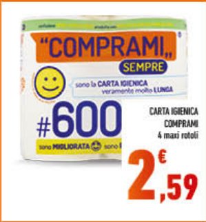Carta igienica Comprami #600, 4 maxi rotoli