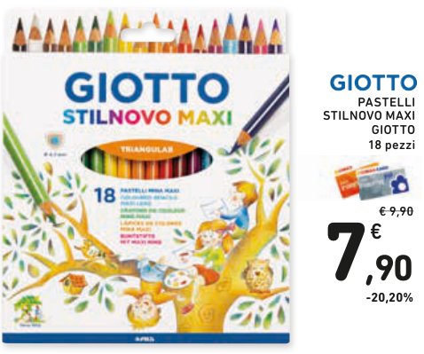 Pastelli Stilnovo Maxi Giotto 18 pezzi