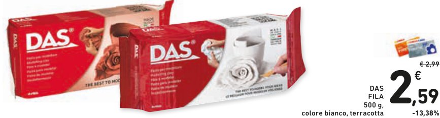 DAS Fila 500 g, colore bianco o terracotta