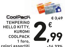 Temperino Hello Kitty, Kuromi CoolPack 1 foro, colori assortiti