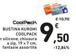 Bustina Kuromi CoolPack in silicone, chiusura a zip, 19 x 7 cm, fantasie assortite