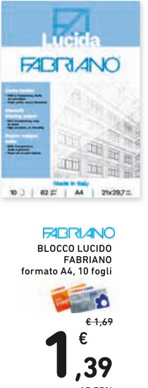 Blocco Lucido Fabriano, formato A4, 10 fogli
