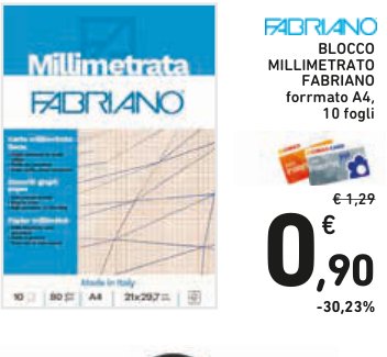Blocco Millimetrato Fabriano, formato A4, 10 fogli