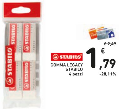 Gomma Legacy Stabilo 4 pezzi