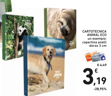 Cartotecnica Animal Eco (es. copertina ad anelli dorso 3 cm)