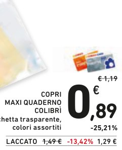 Copri maxi quaderno Colibrì con etichetta trasparente, colori assortiti