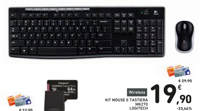 Kit mouse e tastiera MK270 Wireless