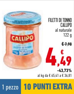 Filetti di tonno Callipo al naturale 122 g