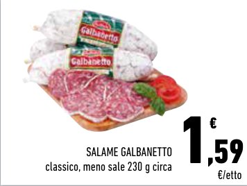 Salame Galbanetto classico, meno sale 230 g circa