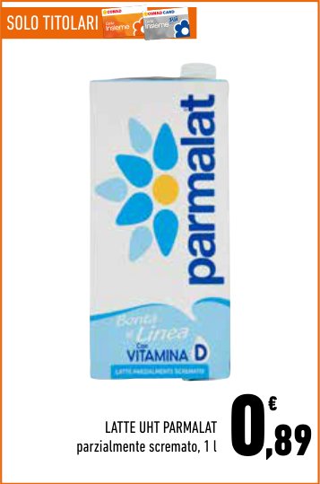 Latte UHT Parmalat parzialmente scremato, 1 l