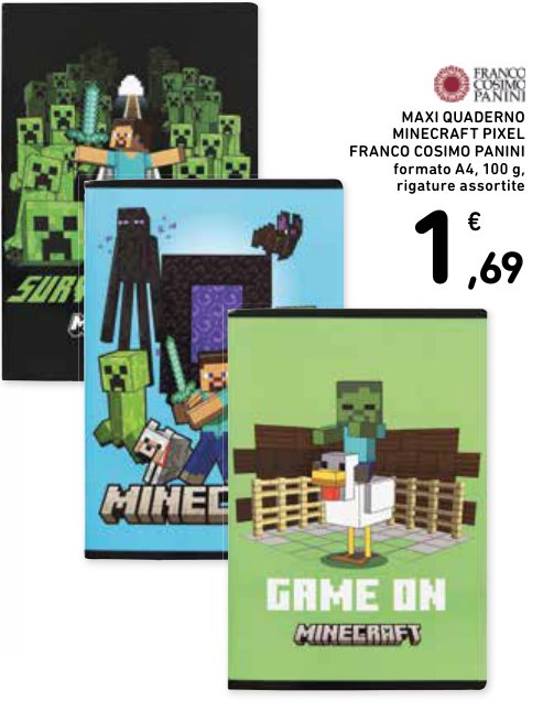 Maxi quaderno Minecraft Pixel