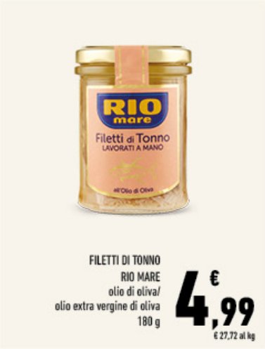 Filetti di tonno Rio Mare in olio di oliva 180 g