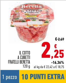 Il cotto a cubetti, 120 g
