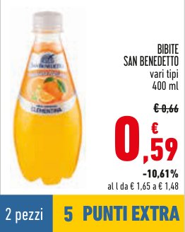 Bibite San Benedetto vari tipi 400 ml