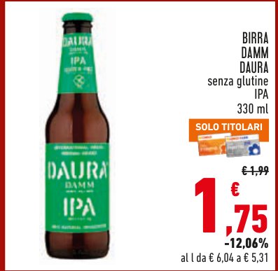 Birra Damm Daura senza glutine IPA 330 ml