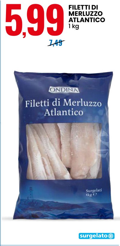 Filetti di merluzzo Atlantico 1 kg